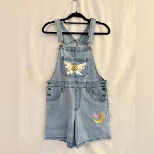 Y2K Hot Topic Sailor Moon Women’s Short Overalls Anime Embroidered Size Small